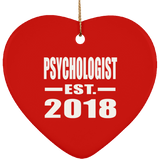 Psychologist Established EST. 2018 - Heart Ornament