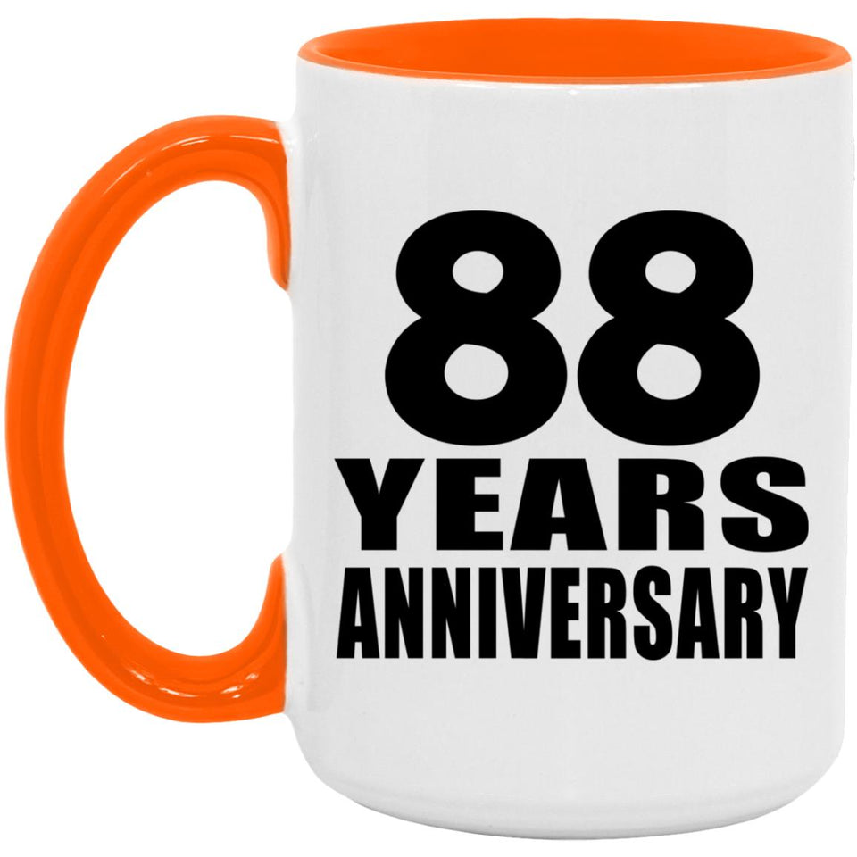 88th Anniversary 88 Years Anniversary - 15oz Accent Mug Orange