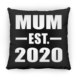 Mum Established EST. 2020 - Throw Pillow Black