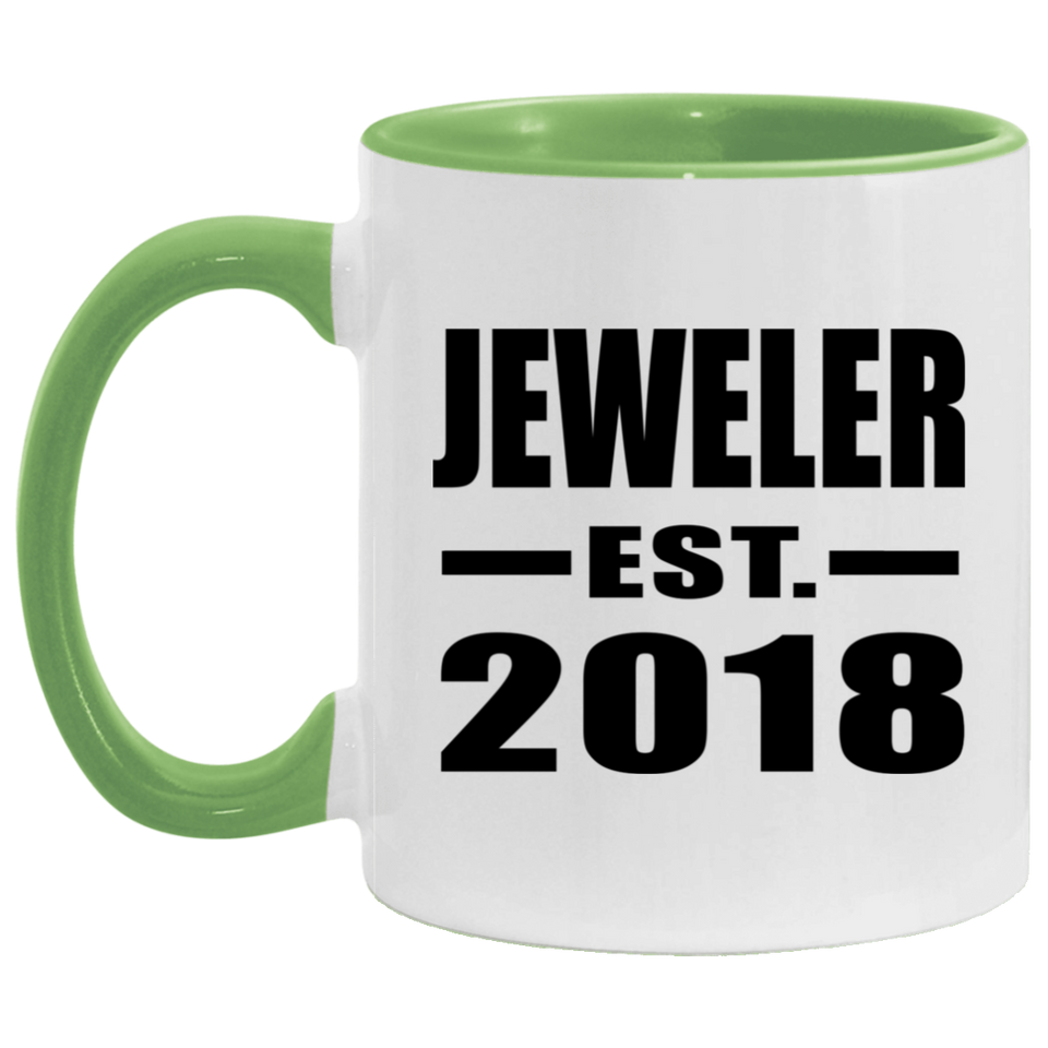 Jeweler Established EST. 2018 - 11oz Accent Mug Green