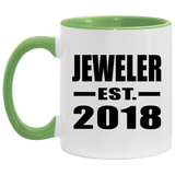 Jeweler Established EST. 2018 - 11oz Accent Mug Green