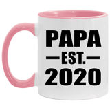 Papa Established EST. 2020 - 11oz Accent Mug Pink