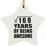 13th Birthday Square Root of 169 Years of Being Awesome - Star Ornament