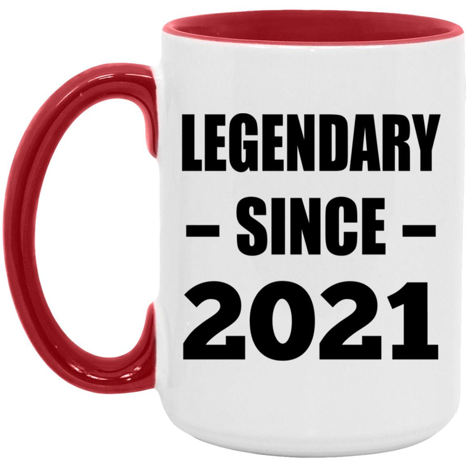 3rd Birthday Legendary Since 2021 - 15oz Accent Mug Red