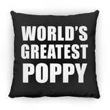 World's Greatest Poppy - Throw Pillow Black