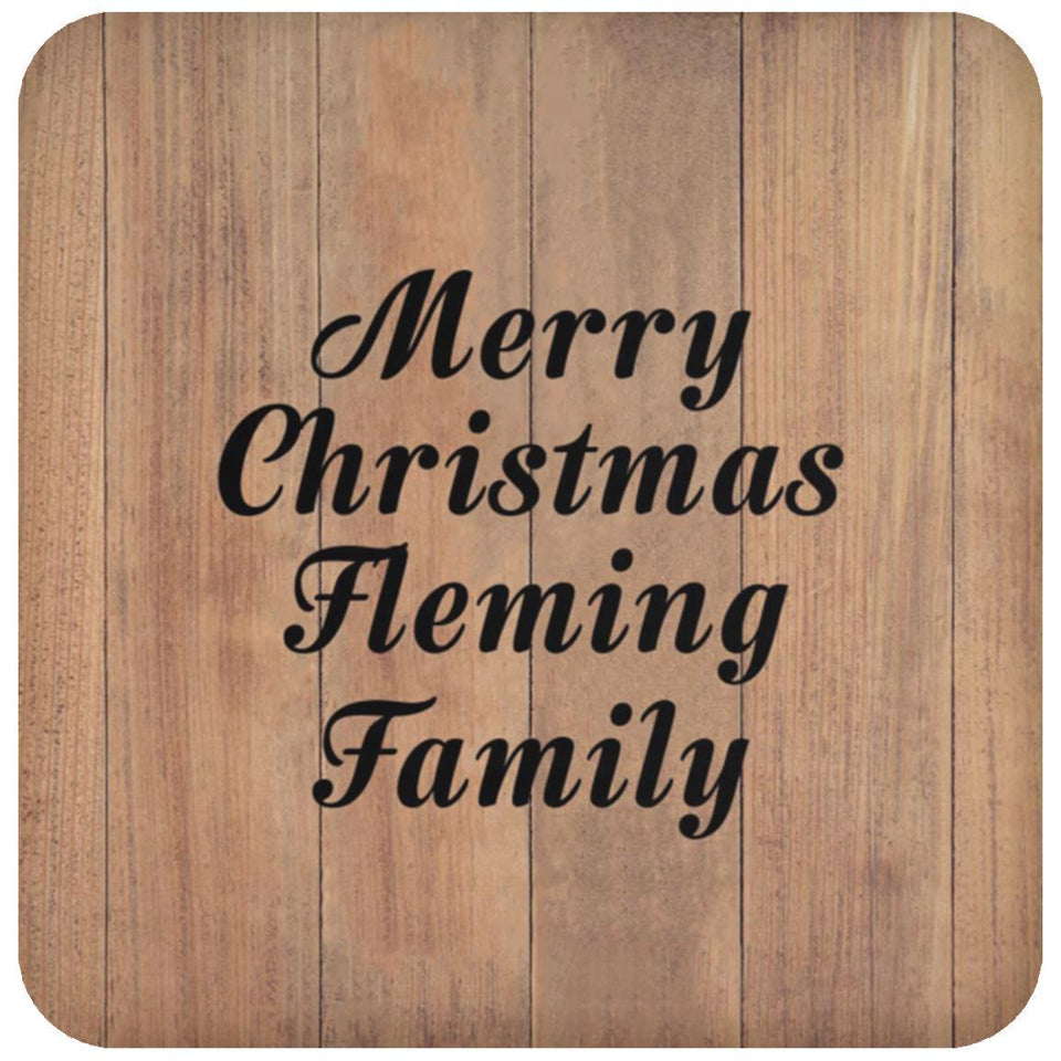 Merry Christmas Fleming Family - Drink Coaster C