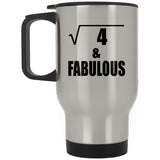 2nd Birthday Square Root of 4 & Fabulous - Silver Travel Mug