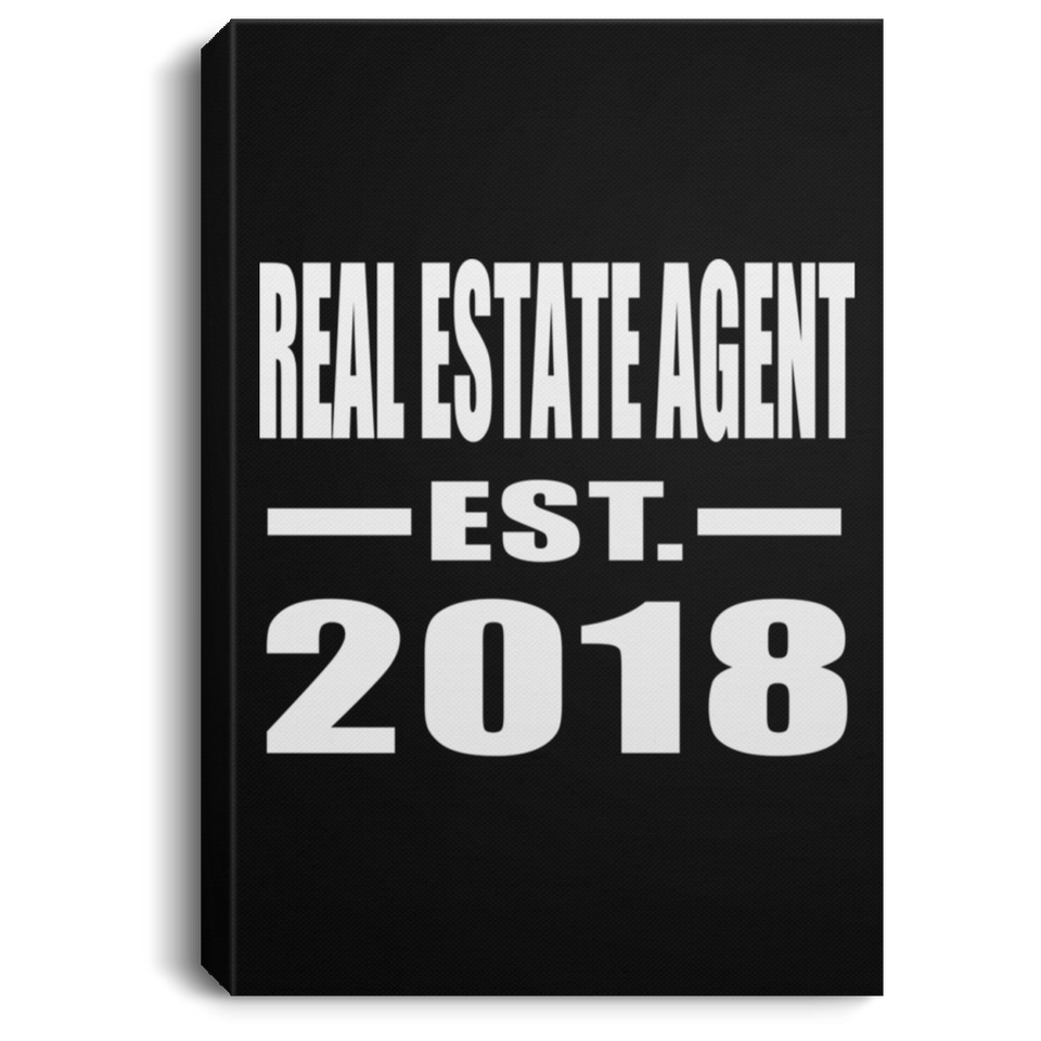 Real Estate Agent Established EST. 2018 - Canvas Portrait