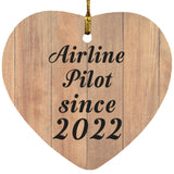 Airline Pilot Since 2022 - Heart Ornament C