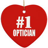 Number One #1 Optician - Heart Ornament