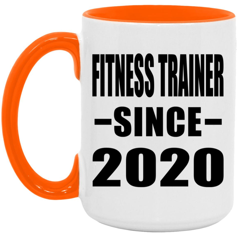 Fitness Trainer Since 2020 - 15oz Accent Mug Orange