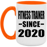 Fitness Trainer Since 2020 - 15oz Accent Mug Orange