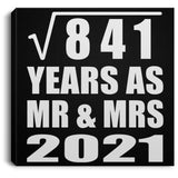 29th Anniversary Square Root of 841 Years As Mr & Mrs 2021 - Canvas Square