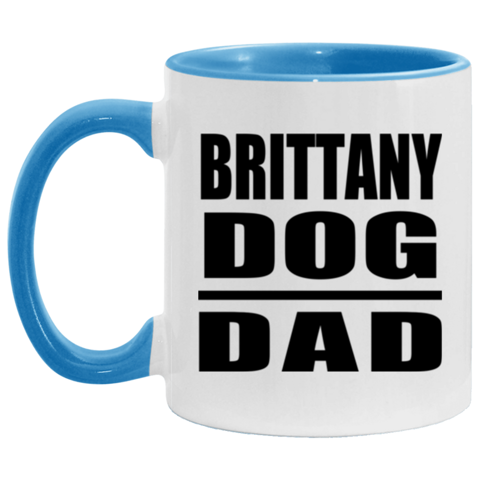 Brittany Dog Dad - 11oz Accent Mug Blue