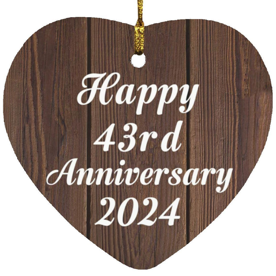 Happy 43rd Anniversary 2024 - Heart Ornament D