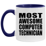 Most Awesome Computer Technician - 11oz Accent Mug Purple