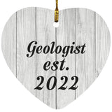 Geologist Established Est. 2022 - Heart Ornament F