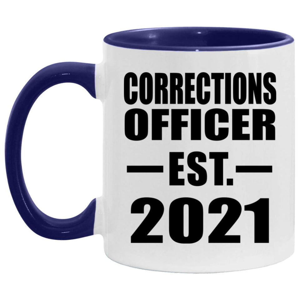Corrections Officer Established Est. 2021 - 11oz Accent Mug Purple