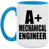 A+ Mechanical Engineer - 15oz Accent Mug Blue