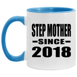 Step Mother Since 2018 - 11oz Accent Mug Blue