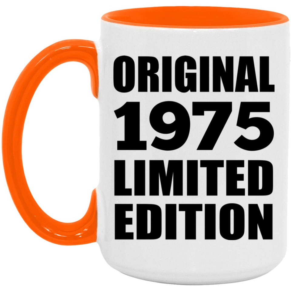 49th Birthday Original 1975 Limited Edition - 15oz Accent Mug Orange