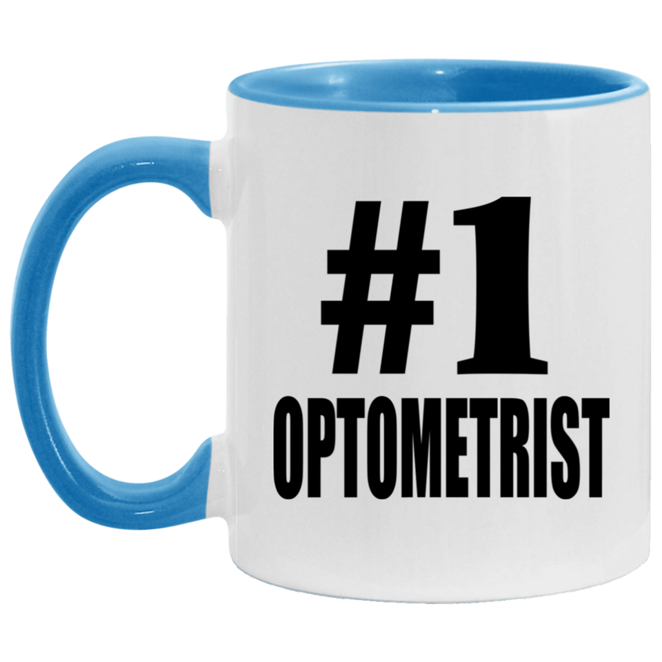 Number One #1 Optometrist - 11oz Accent Mug Blue