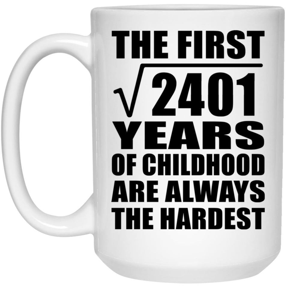 49th Birthday Square Root of 2401 Years of Childhood - 15oz Coffee Mug