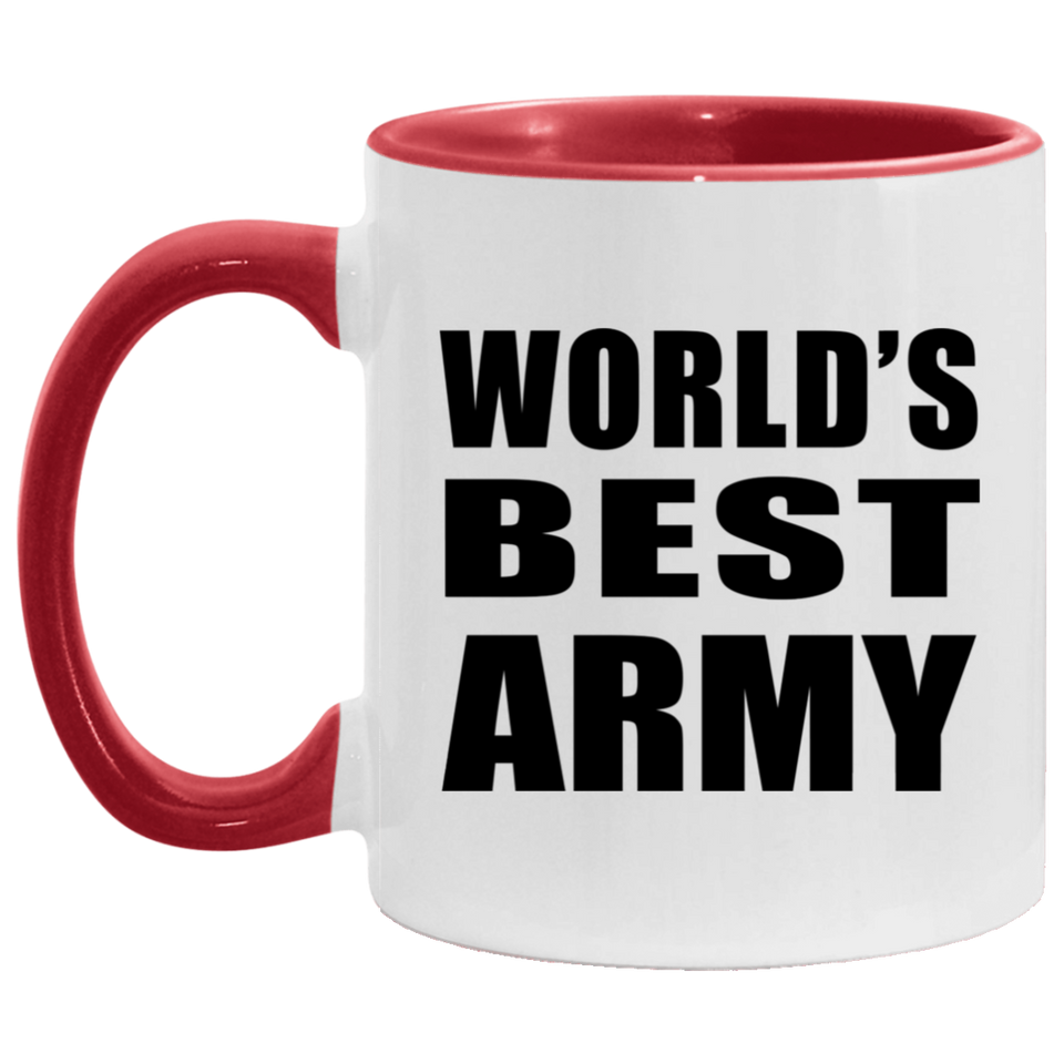World's Best Army - 11oz Accent Mug Red