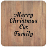 Merry Christmas Cox Family - Drink Coaster C
