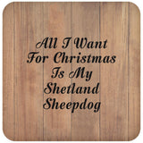 All I Want For Christmas Is My Shetland Sheepdog - Drink Coaster C