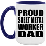 Proud Sheet Metal Worker Dad - 15oz Accent Mug Purple