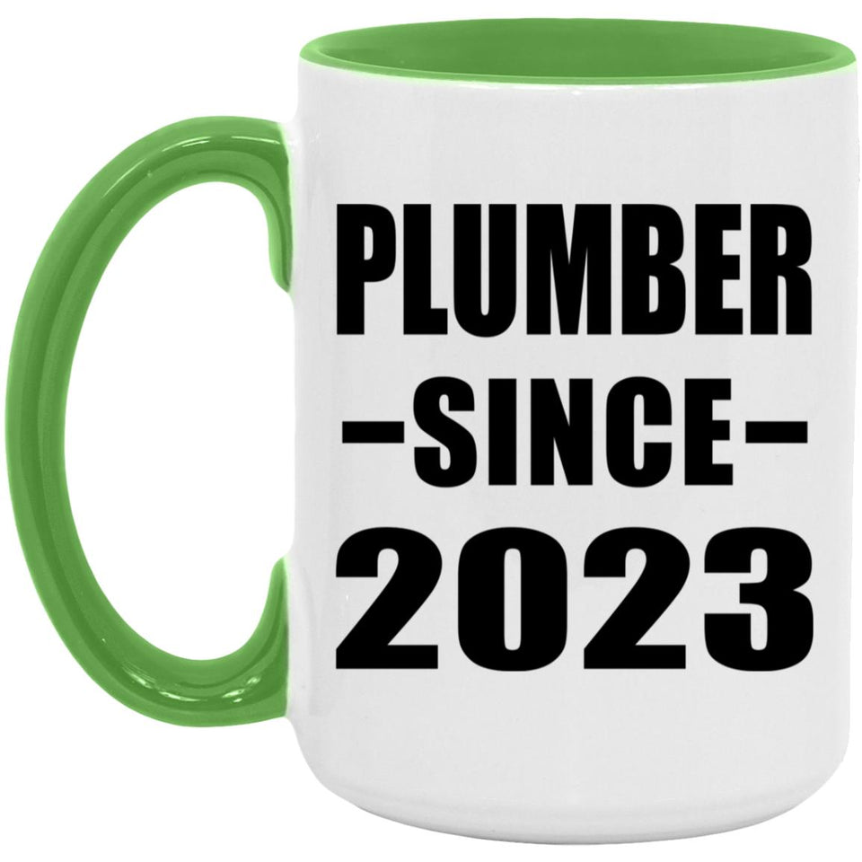Plumber Since 2023 - 15oz Accent Mug Green