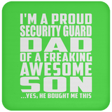 Proud Security Guard Dad Of Awesome Son - Drink Coaster
