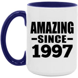 27th Birthday Amazing Since 1997 - 15oz Accent Mug Purple
