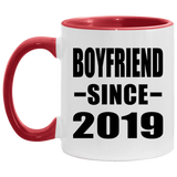 Boyfriend Since 2019 - 11oz Accent Mug Red