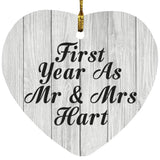 First Year As Mr & Mrs Hart - Heart Ornament F