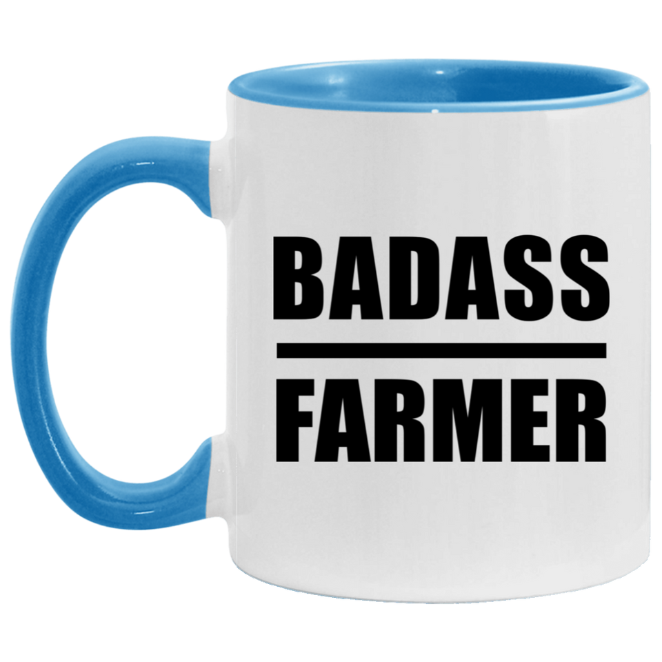 Badass Farmer - 11oz Accent Mug Blue