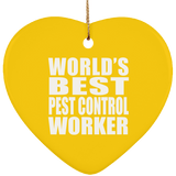 World's Best Pest Control Worker - Heart Ornament