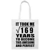13th Birthday Took Square Root of 169 Years To Awesome - Tote Bag White