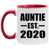 Auntie Established EST. 2020 - 11oz Accent Mug Red