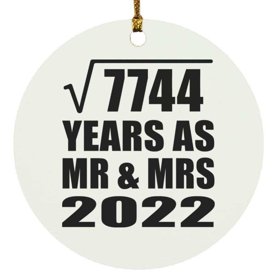 88th Anniversary Square Root of 7744 Years As Mr & Mrs 2022 - Circle Ornament