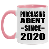 Purchasing Agent Since 2020 - 11oz Accent Mug Pink