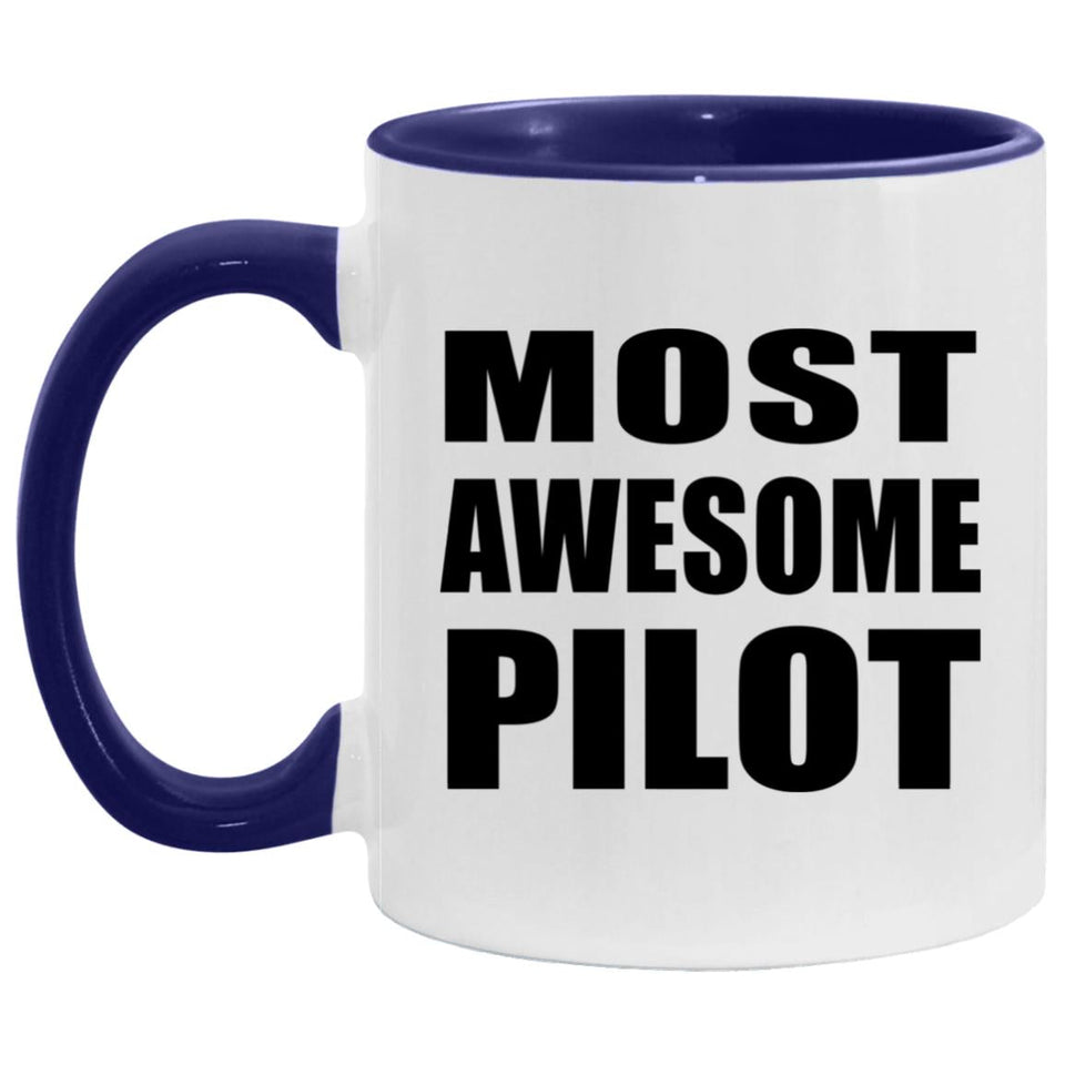 Most Awesome Pilot - 11oz Accent Mug Purple