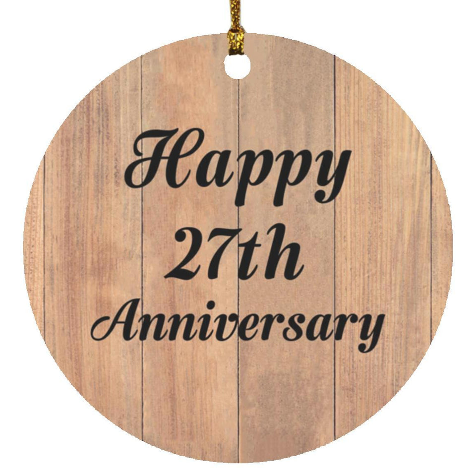 Happy 27th Anniversary - Circle Ornament C