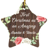 First Christmas As an Amazing Auntie & Uncle - Star Ornament A