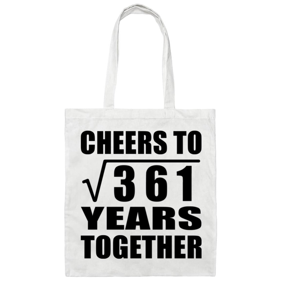 19th Anniversary Cheers To Square Root of 361 Years Together - Tote Bag White