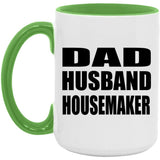 Dad Husband Housemaker - 15oz Accent Mug Green