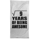 3rd Birthday Square Root of 9 Years of Being Awesome - Hand Towel