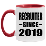Recruiter Since 2019 - 11oz Accent Mug Red