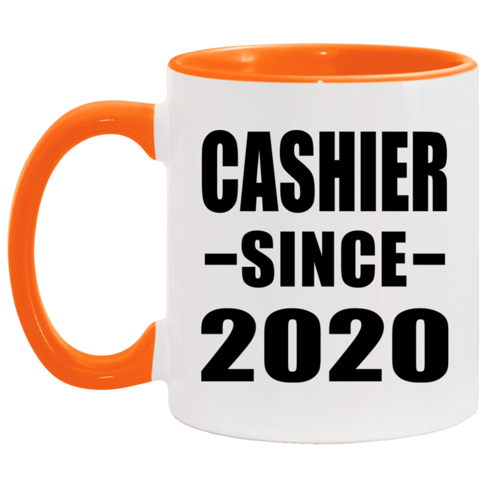 Cashier Since 2020 - 11oz Accent Mug Orange